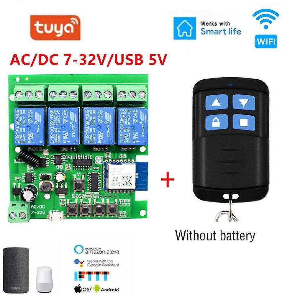 DC 12V 24V AC 220V Tuya Smart Life Wifi Switch Universal Relay Modul 4CH Wireless Switch Timer Fernbedienung für Google Home