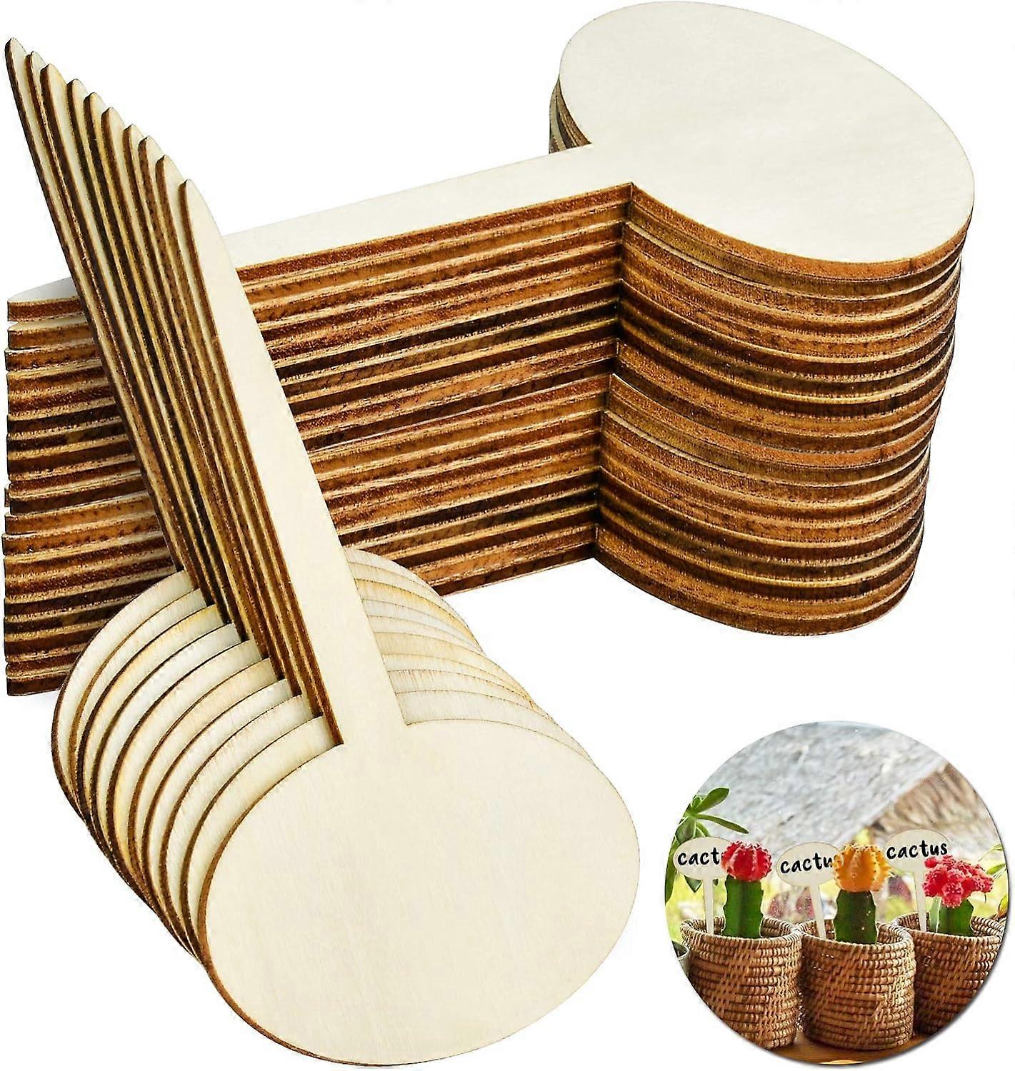 2025,50 قطعة علامات نباتية متينة ، علامات نباتية خشبية بيضاوية الشكل ملصقات حديقة مقاومة للماء ، علامة حديقة