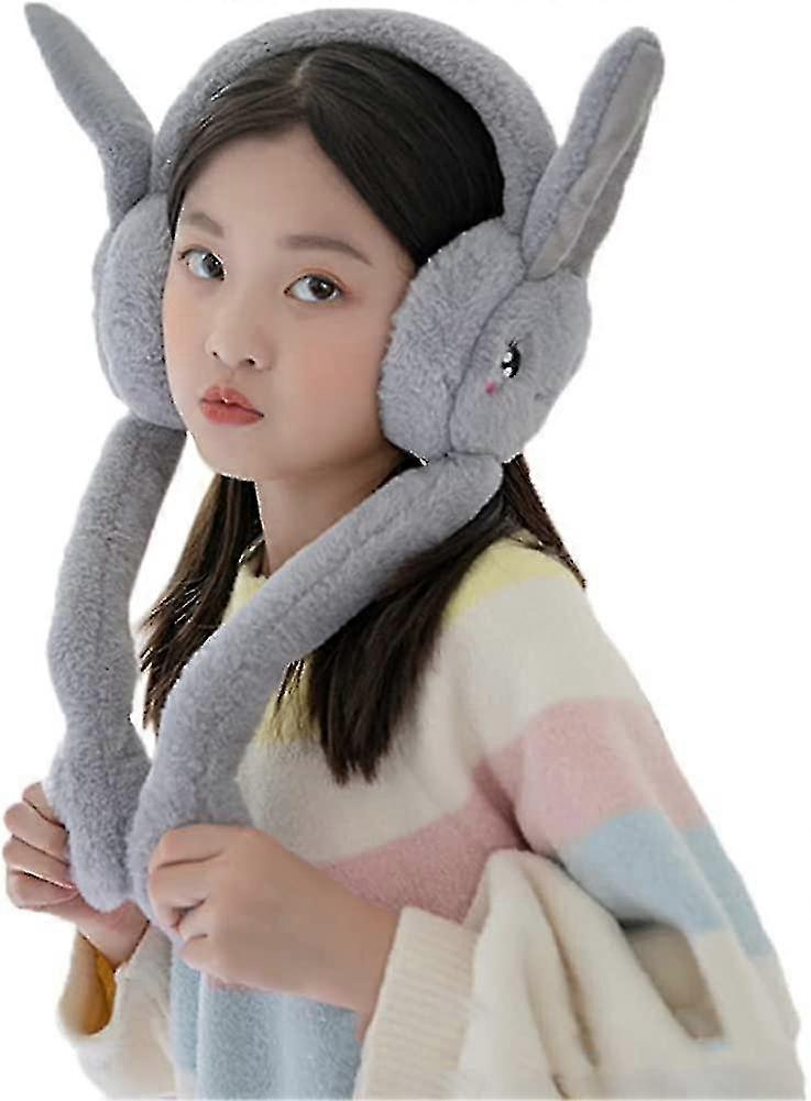 Winter Ear Muffs Unisex Ear Moving Bunny Earmuffs Windproof Plush