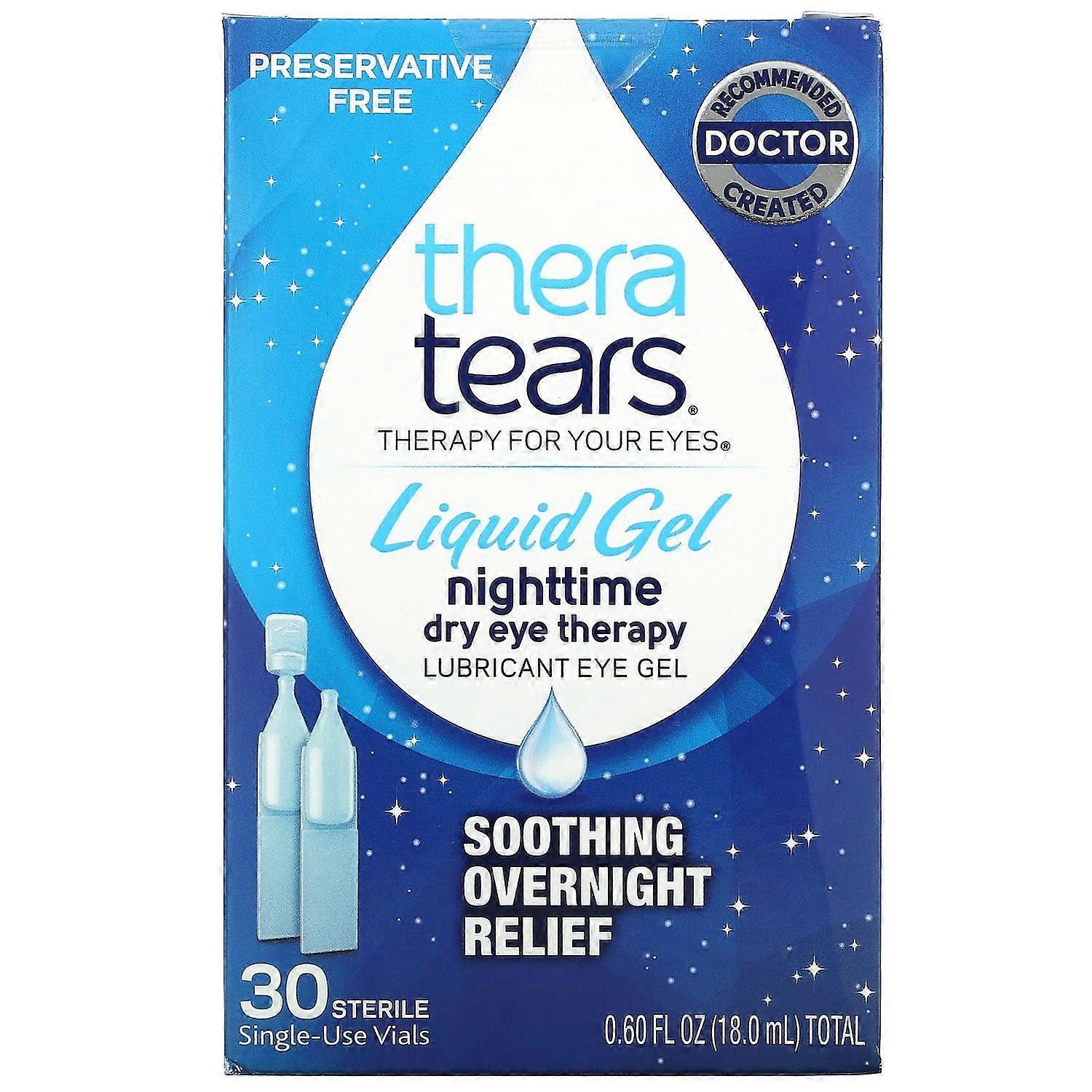 TheraTears、夜間ドライアイセラピー、潤滑剤アイジェル、30シングルユースバイアル