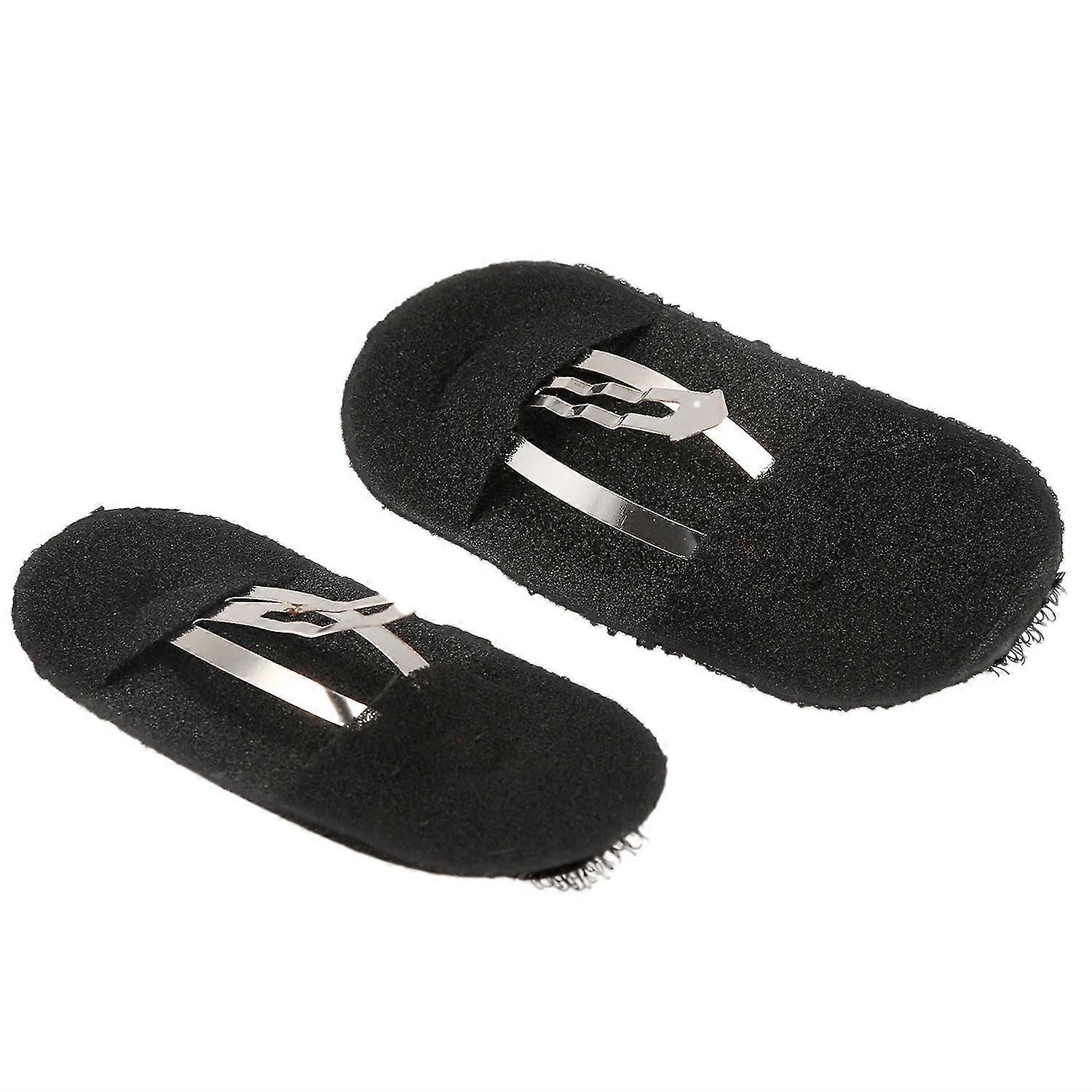 2 stuks zwarte spons haarclip volume bumpit padding knot opgestoken