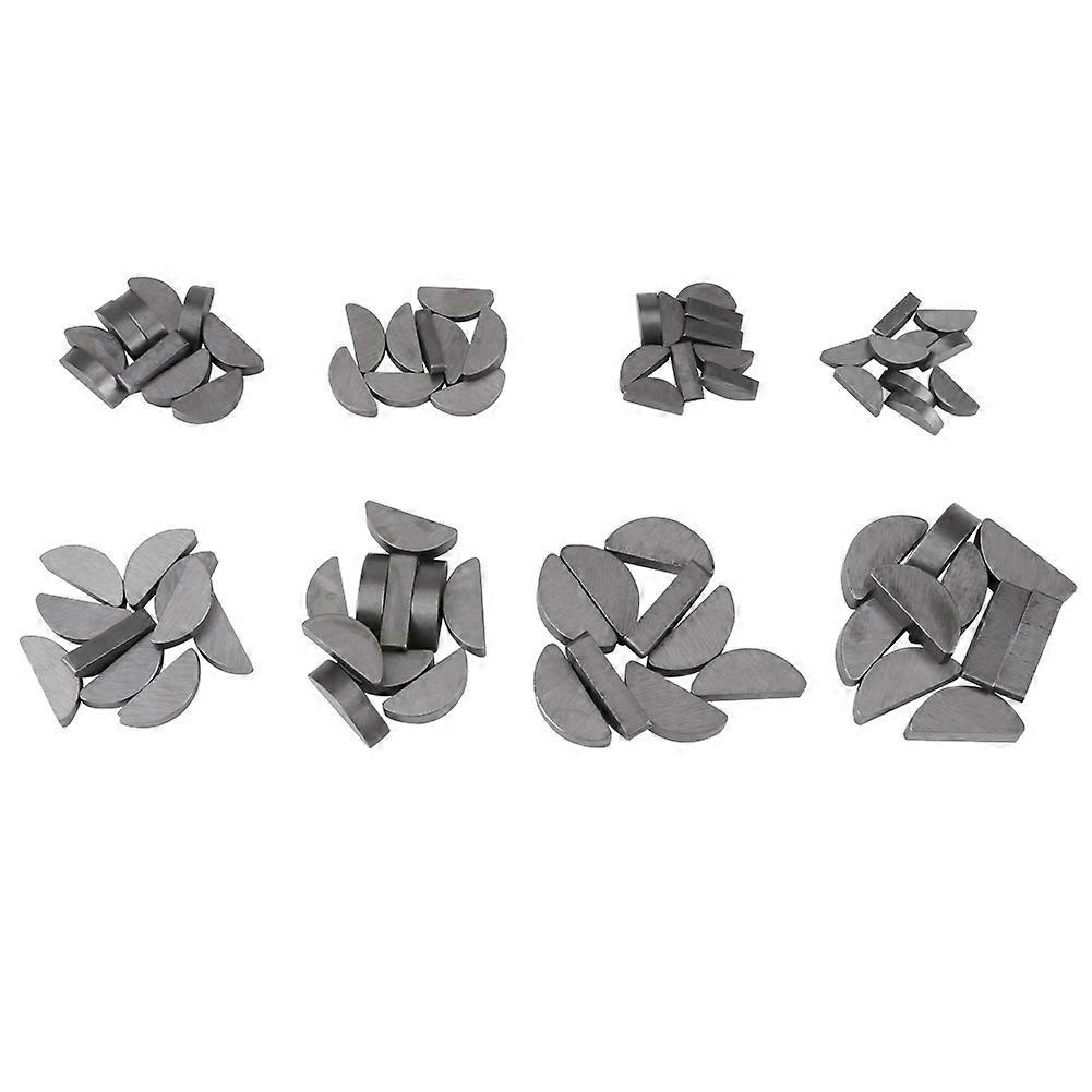 80pcs Metal Woodruff Keys Assortment Kit Set Different Sizes Fasteners Mechanical Industry