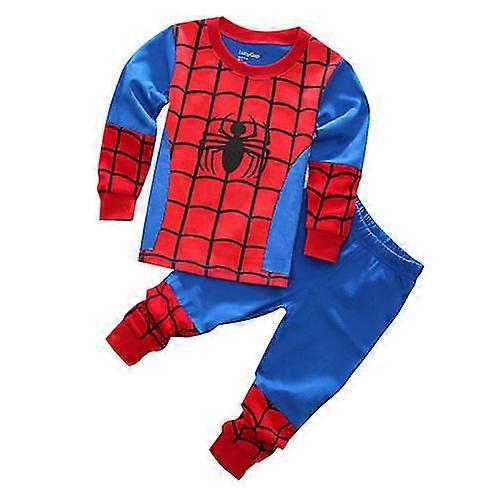 Boys Red Blue Spiderman Superhero Pyjamas Kids Sleepwear Nightwear Pajamas Pjs Set Outfits -Nmaov Size 4 Years