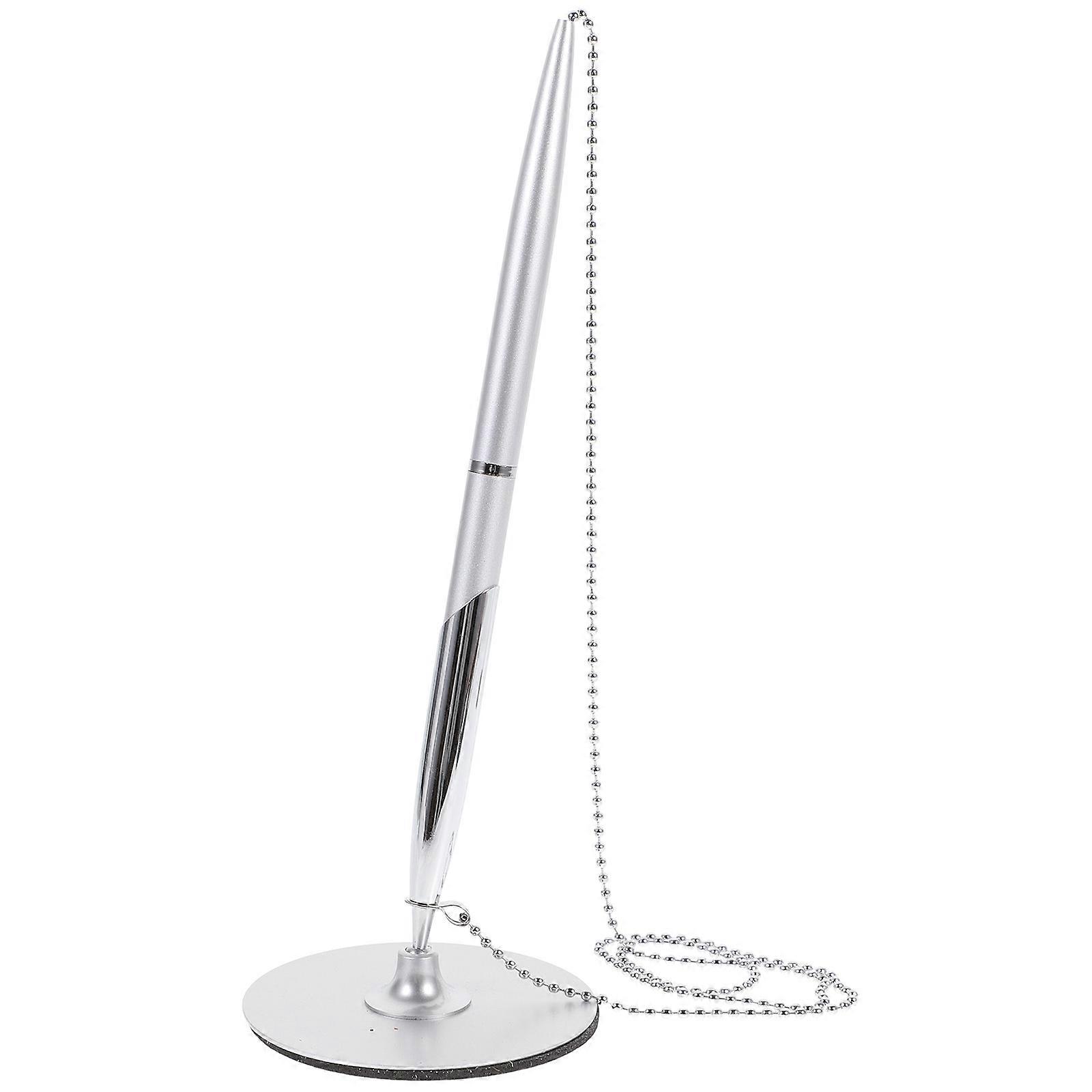 1PC Premium Desktop Büro Kugelschreiber Zähler Service Lehrausrüstung Unterschrift Stift Robuste Schreibwaren für Büro (Silber)