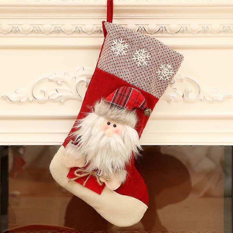 1pc Père Noël & Bonhomme de neige & Ornement de bas de renne, Pendentif suspendu de bas de Noël