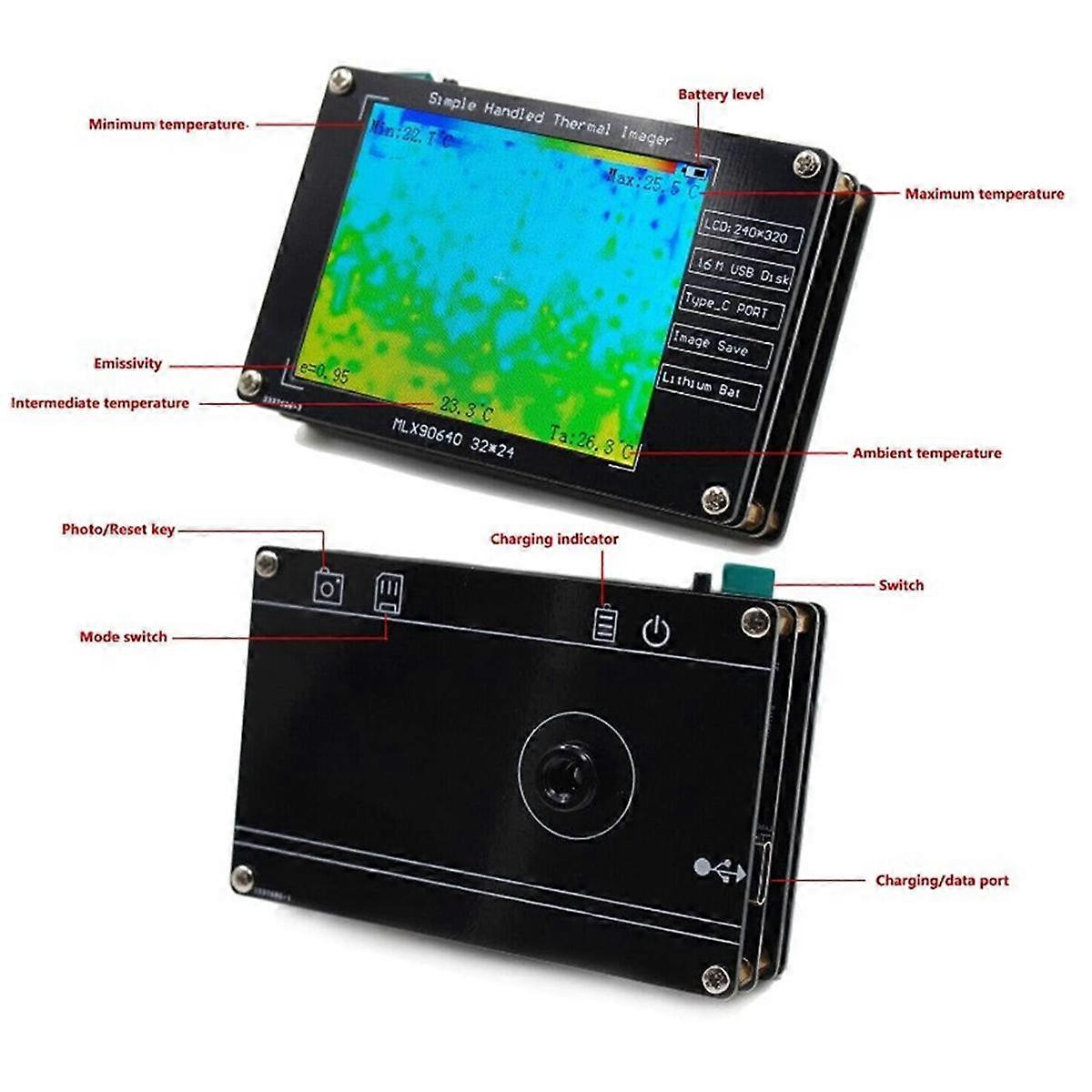Professional Thermal Imager Cam 3.2 Inch Screen Portable Handheld ...