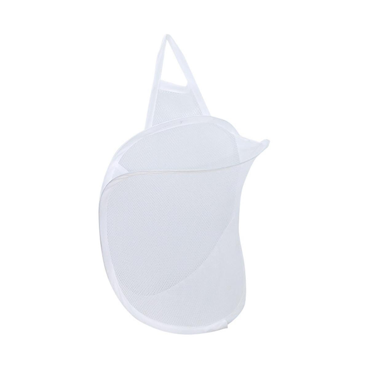 Mesh Small Wall Laundry Baskets, Hanging Laundry Hamper, for Hotel, University Dormitory Use White