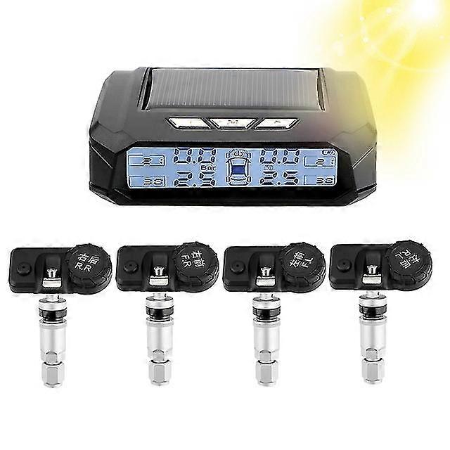 Temperature Warning Fuel Save Car Tyre Pressure Monitor Tire Pressure Monitoring System Solar Tpms With 4 External Sensors