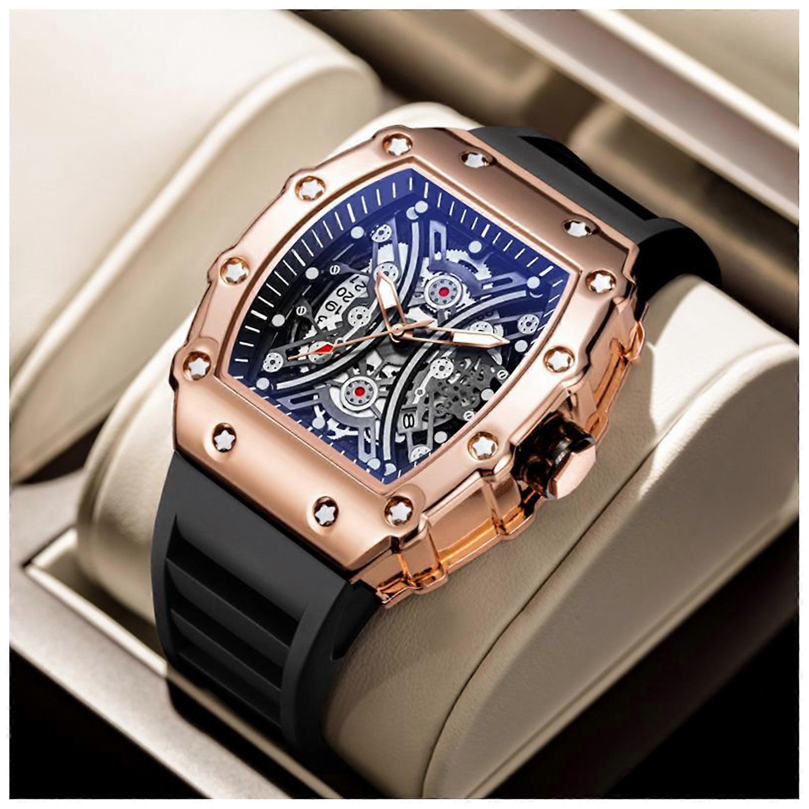 Adults Quartz Analog Bracelet Watch Barrelshaped Wrist Watch with 2 Styles for Men Wedding Every Day Wearing