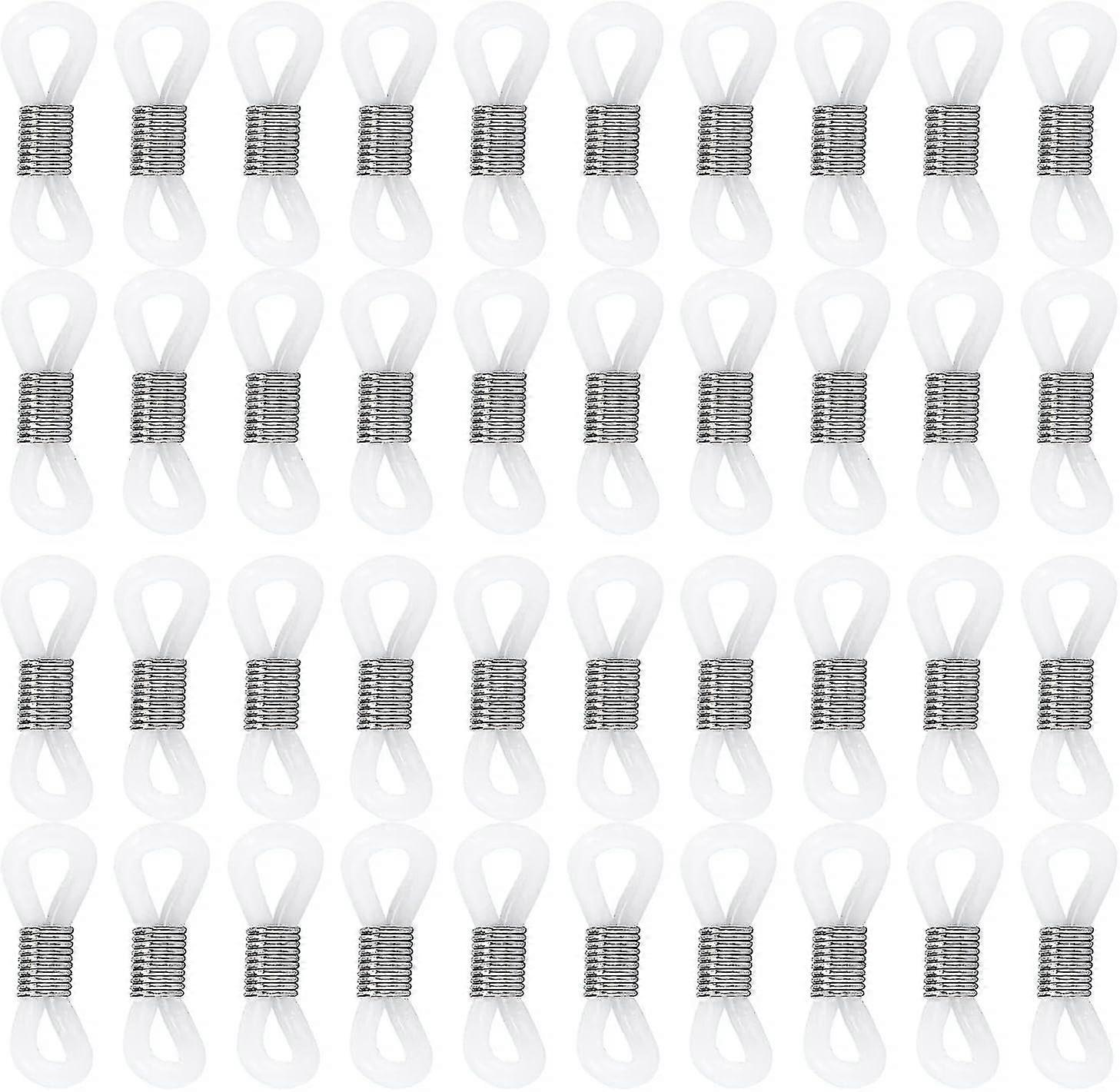 40pcs Eyeglass Chain Ends, Adjustable Eyeglass Chain Loop Holder Silicone