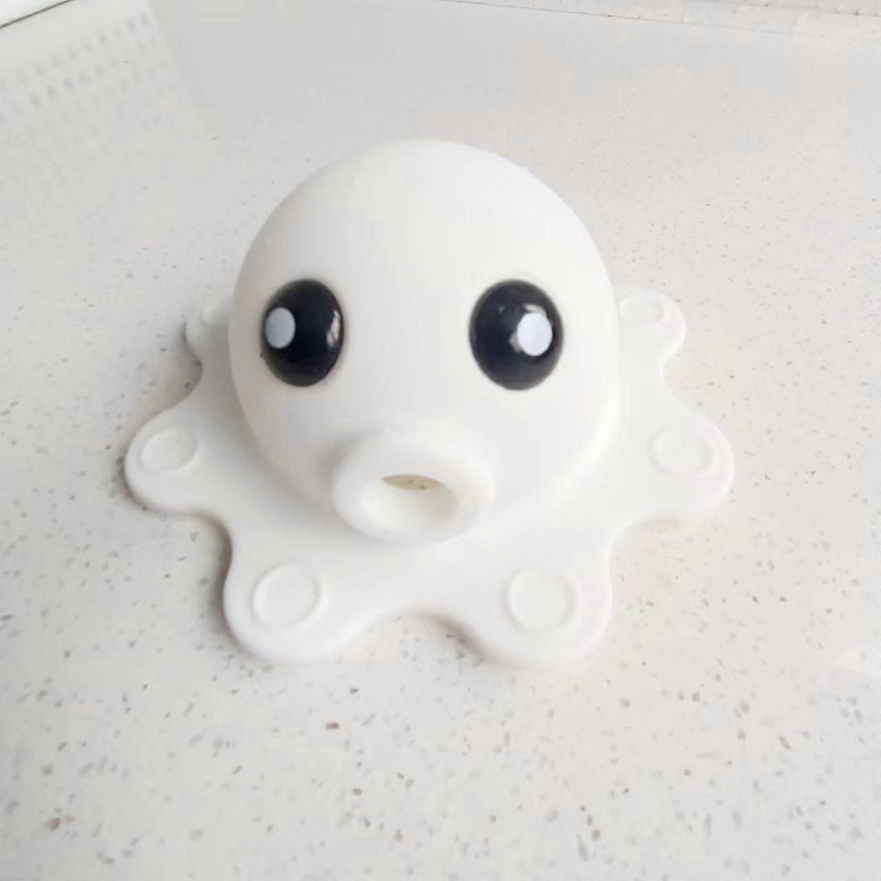 WhiteCute Vana Overflow Drain Cover s přísavkami Koupelna Vícebarevná Vysoce kvalitní domácí dekorace Chobotnice, 2024 Ping