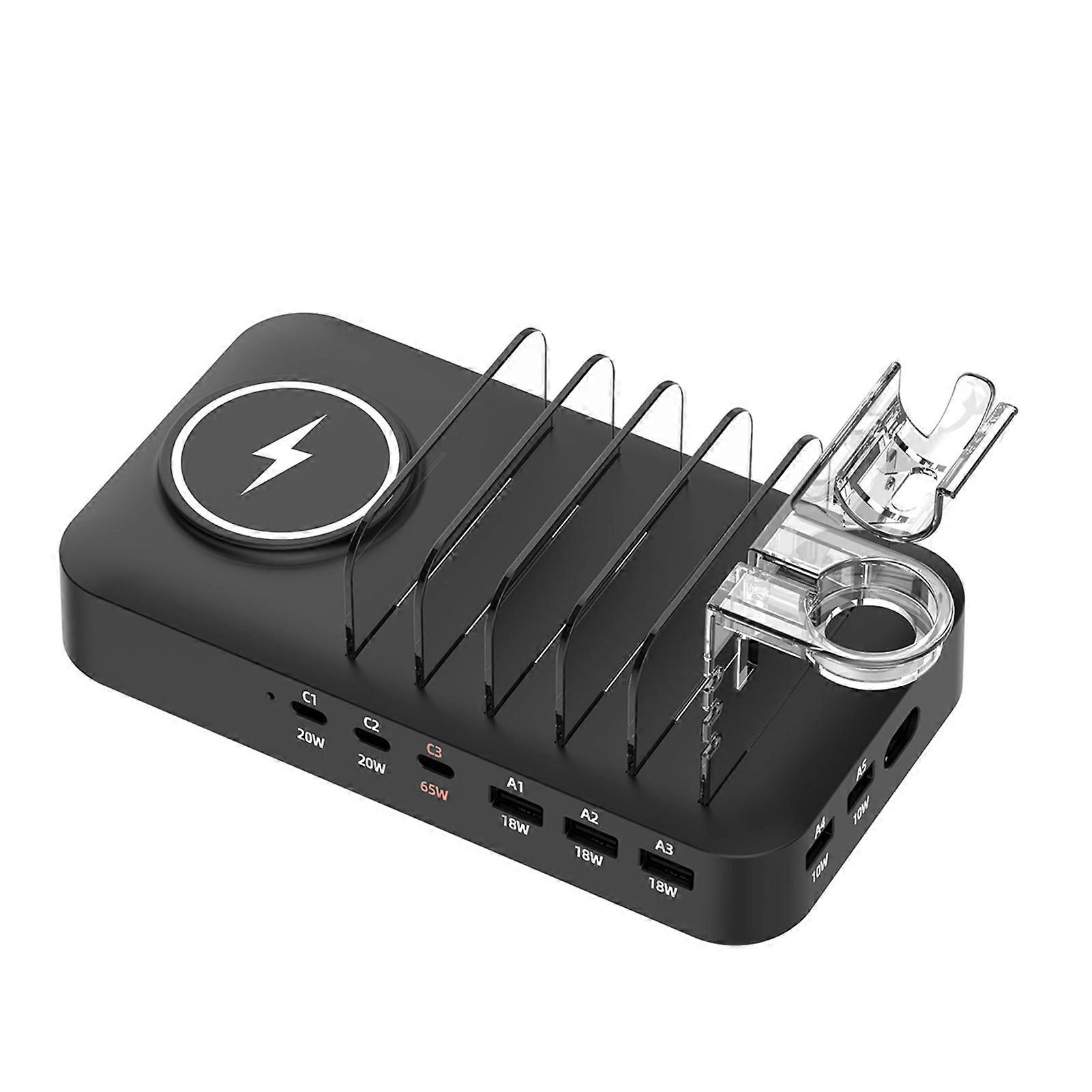 Charging Station For Multiple Devices Fast 150w 9 Port For Mobile Phones Tablets Watches e-Books