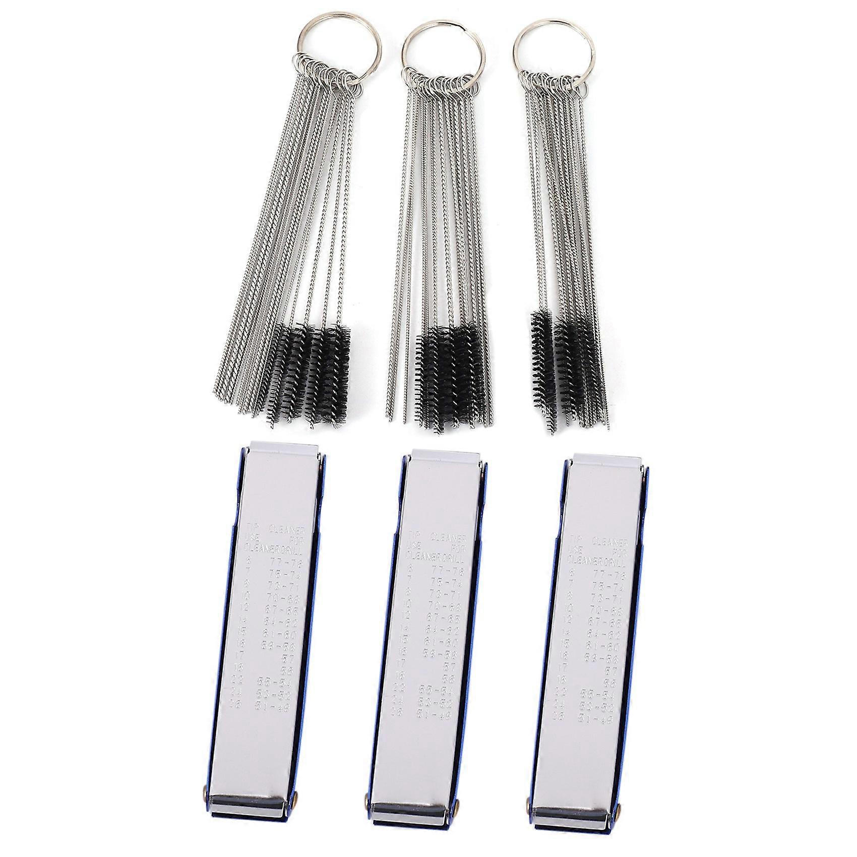 3 Sets Carburetor Carbon Jet Cleaner Wire Torch Tip Cleaner Tool Needles Brushes Cleaning Tool Kit