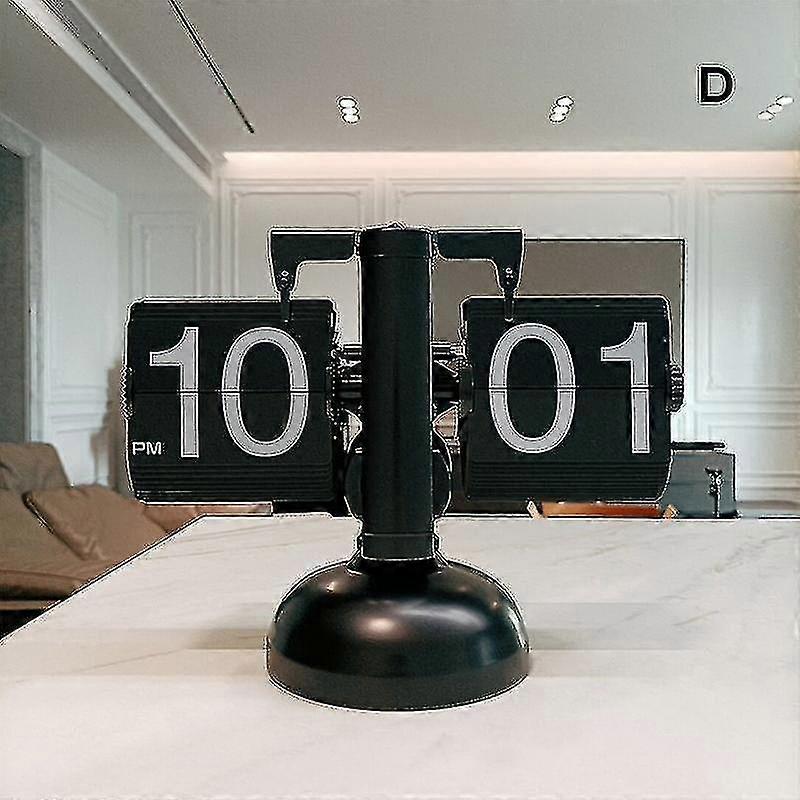 Office Flip Digital Clock Mechanical Automatically Flip Down Page Table Clock Creative Vintage Home
