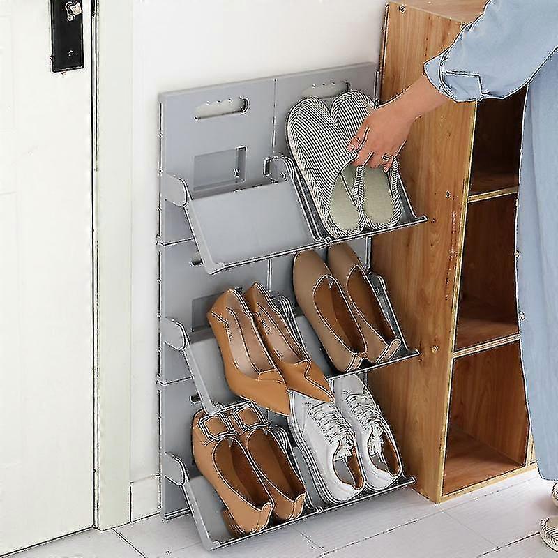 White 2pcs 1/2pcs vertical stackable shoes rack foldable space-saving shoe stand shelf organizer z54
