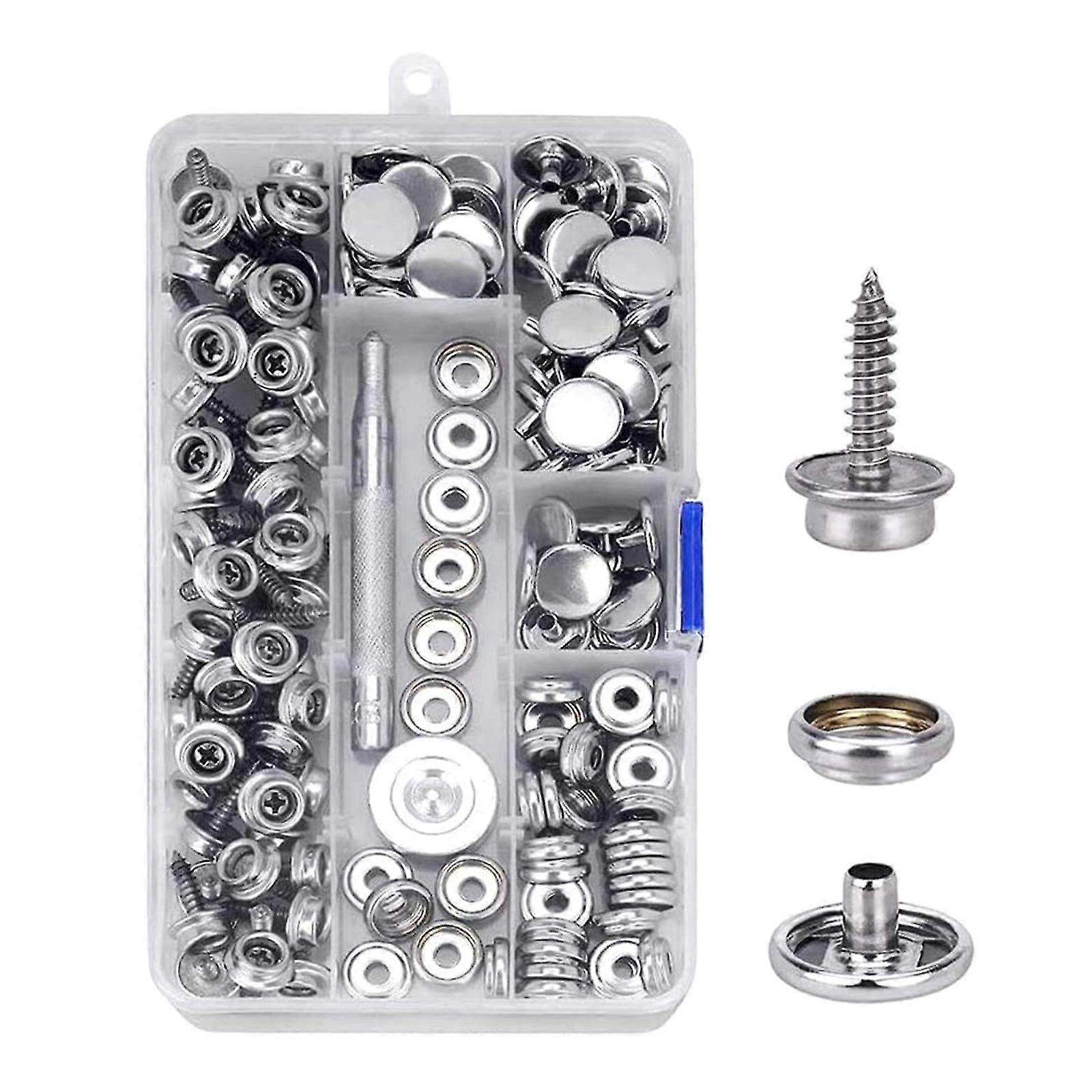 Canvas Snap Kit Tool Metal Screws Snaps Marine Grade Socket Boat Canvas Snaps For Boat Cover Furniture Tent Lawn Stainless Steel Setting Tool