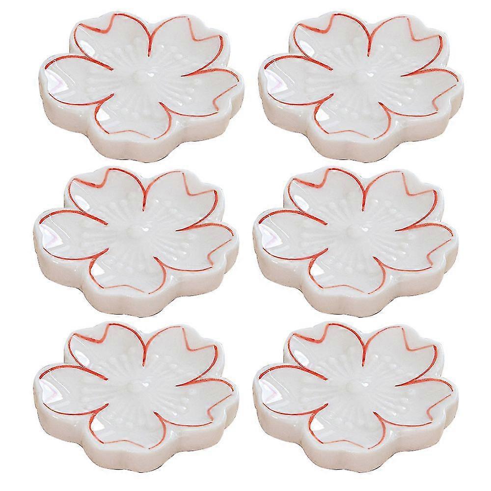 Elegant Cherry Blossom Ceramic Chopsticks, Dinner Spoon, Vertical Knife And Fork, Cherry Blossom Chopsticks (set Of 6),white