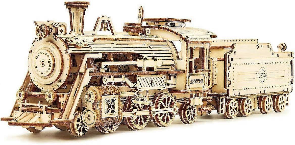 3d Wooden Puzzle For Adults - Mechanical Train Model Kit - Brain Teaser Puzzle - Vehicle Assembly Kit
