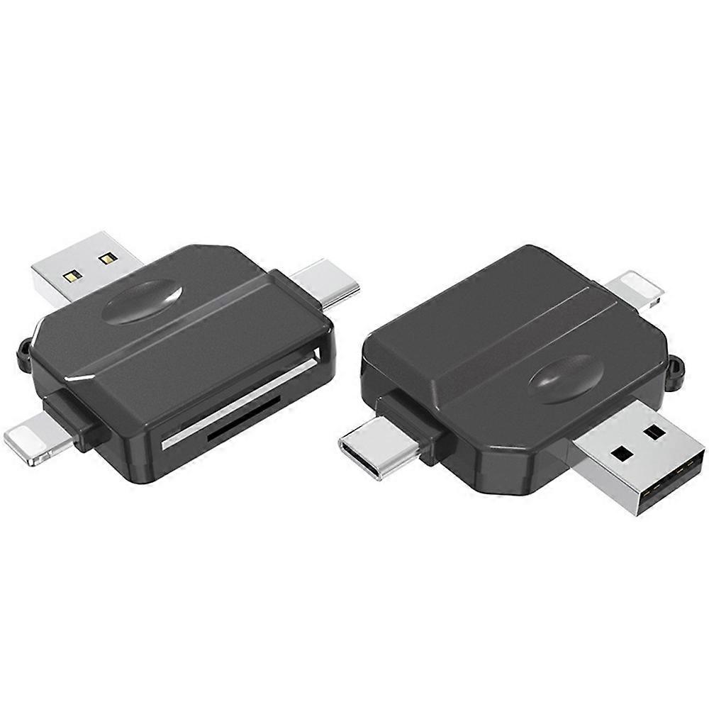 3-in-1 USB / iP / Type-C to SD / TF Card Reader Plug and Play Adapter for Laptop Tablet Smartphone -