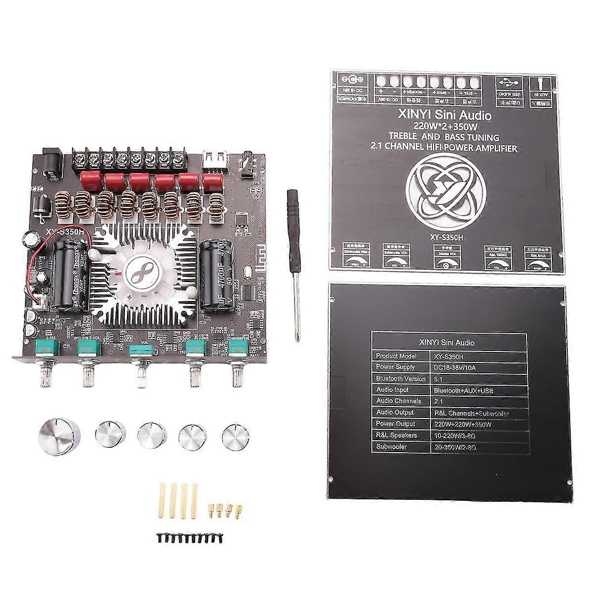 2.1-channel Tpa3251 Bluetooth Digital Amplifier Module High And Low Tone Subwoofer,220wx2+350w Amplifier Board Xy-s350h