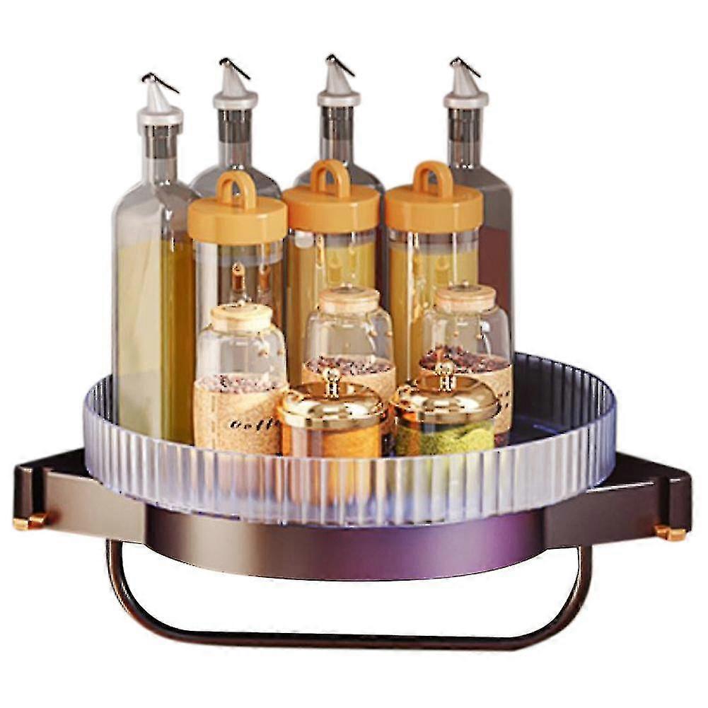 Rotating Kitchen Organizer Corner Shelf Racks Spice Racks Purple
