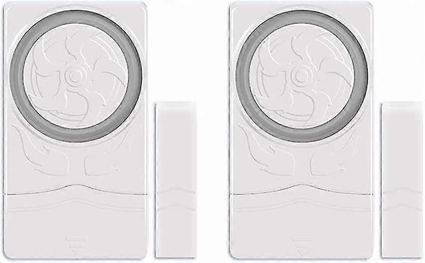 2 Pack Window Door Alarm, 110db Wireless Anti-theft Magnetic Sensor For Apartment Garage Safes Diy Installation