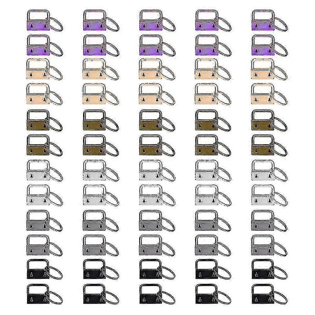 60 Pcs 2.5cm Key Fob Keychain Hardware Tool Set For Wristlet Clamp