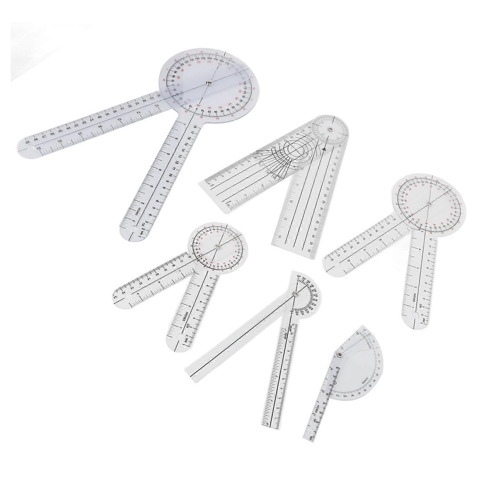 6Pcs Medical Spinal Goniometer Joint Angle Protractor Ruler Multifunctional Combination