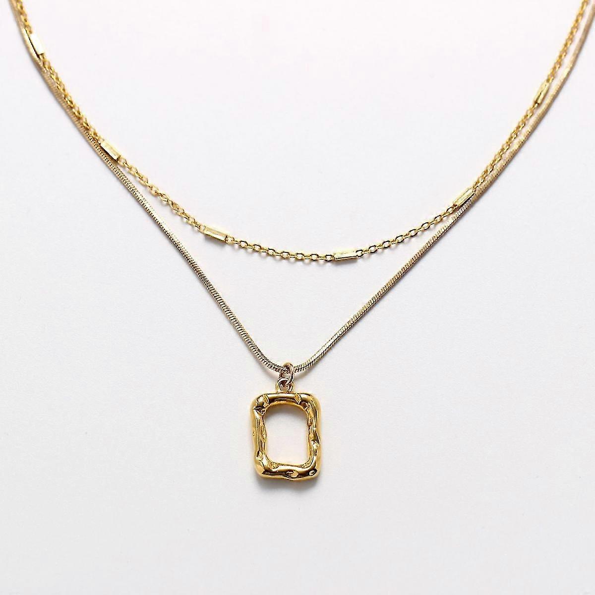 Gold Square Necklace E917-51