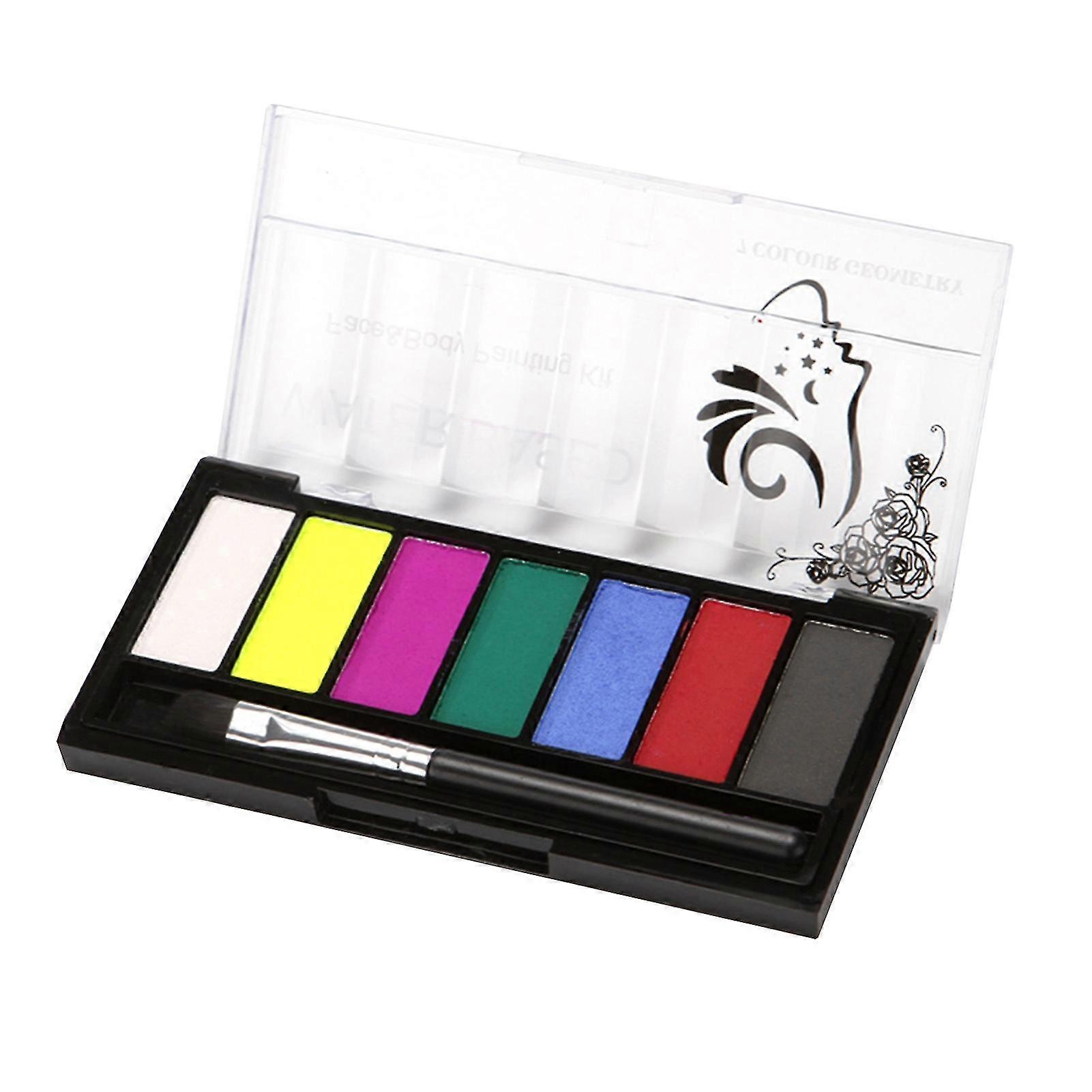 Professional Face & Body Painting Kit 12 Colors Washable Water Based Paints With Brush Safe & Non-toxic Face Paint Palette Hypoallergenic For Sensitiv