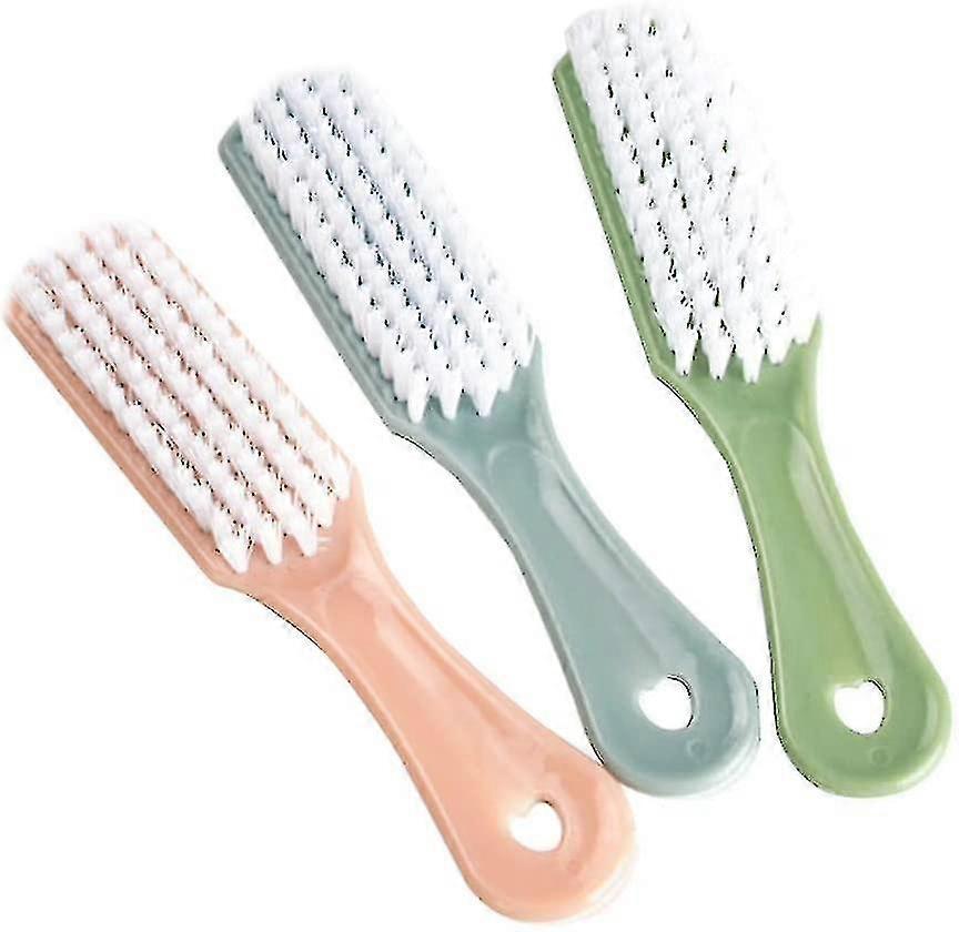 Handle Grip Nail Brush Nail Scrub Cleaning Brush Shoe Brush, 3 Pieces, Random Color