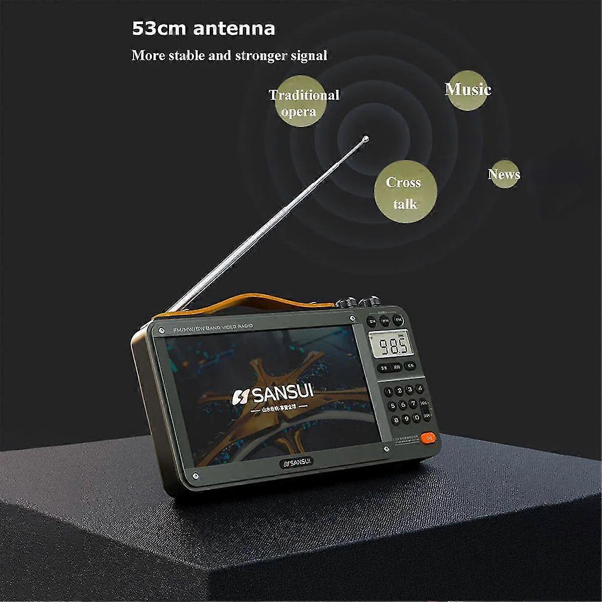 F51 راديو فيديو ريترو مكبر صوت بلوتوث لاسلكي محمول جميع النطاقات FM / mw / sw راديو MP3 مشغل موسيقى مضخم صوت أخضر