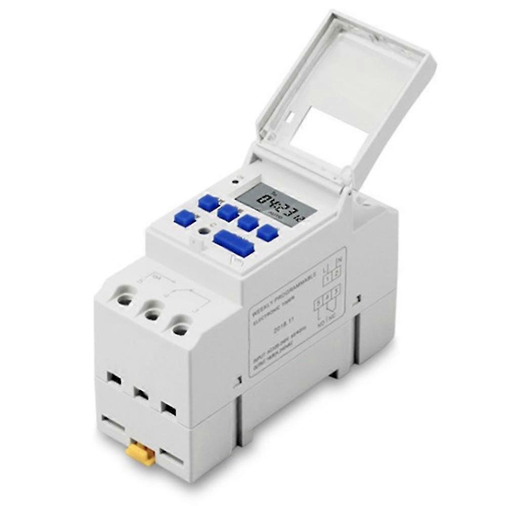 Electronic Weekly Programmable Digital Industrial Time Switch Relay Timer Control AC 220V 16A Din R