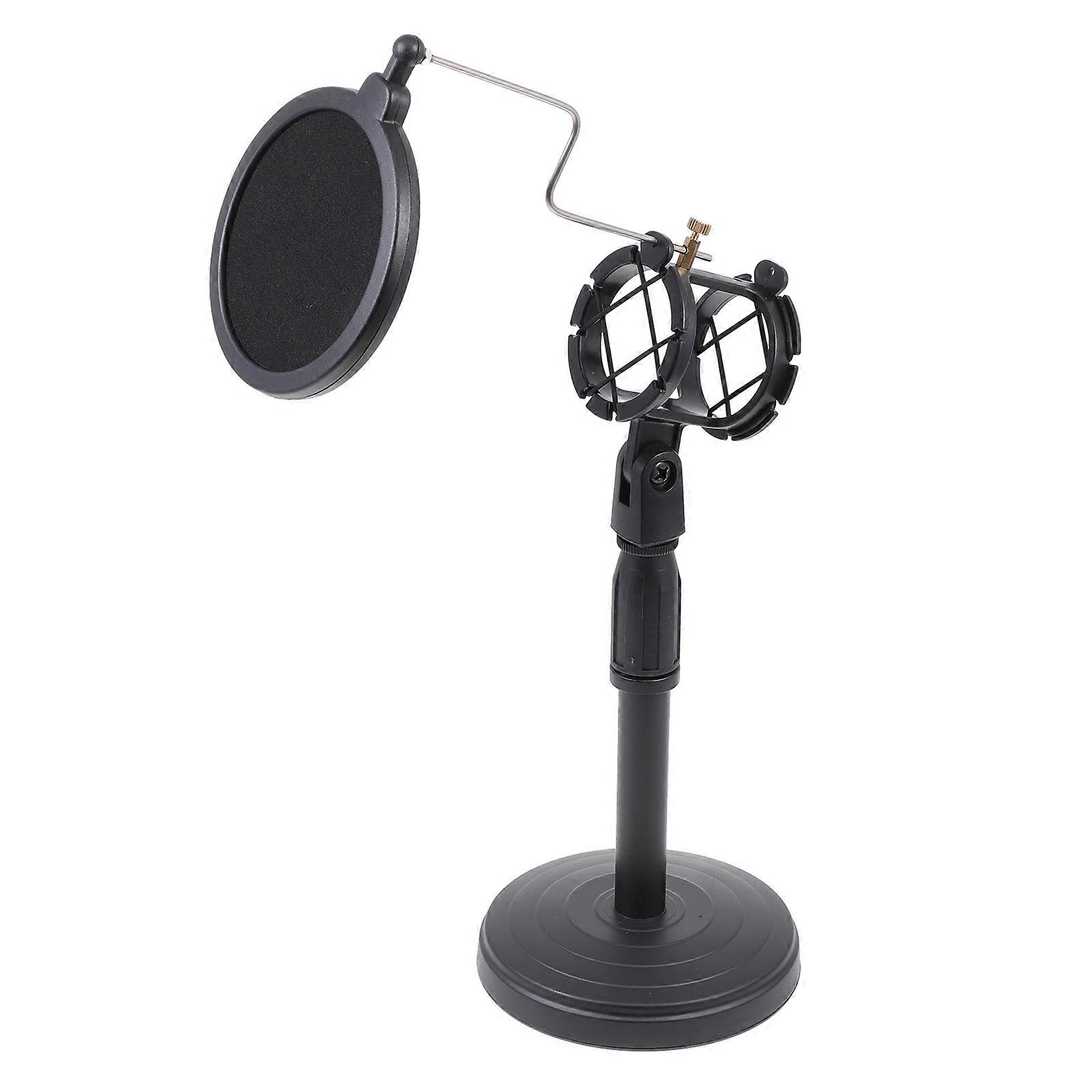 1Pc Practical Microphone Clip Adjustable Desktop Mic Microphone Filter  (Black)