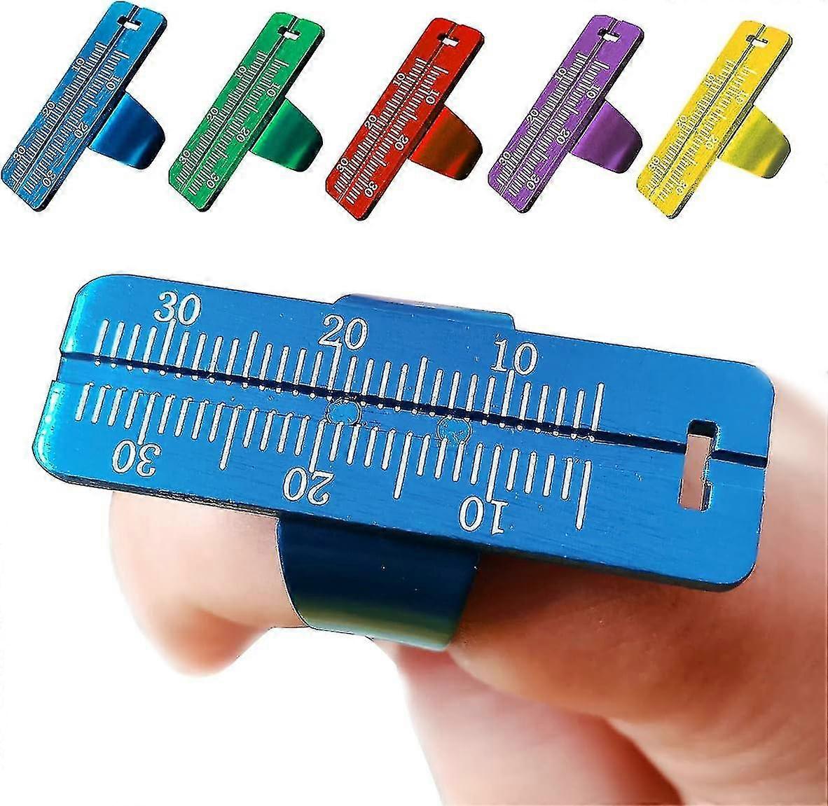 5pcs Endo Gauge Finger Ruler 35mm Aluminum Endo Measuring Ring Root Canal Measuring Instrument Scope Measure Scale Dental Instruments Ring-jie