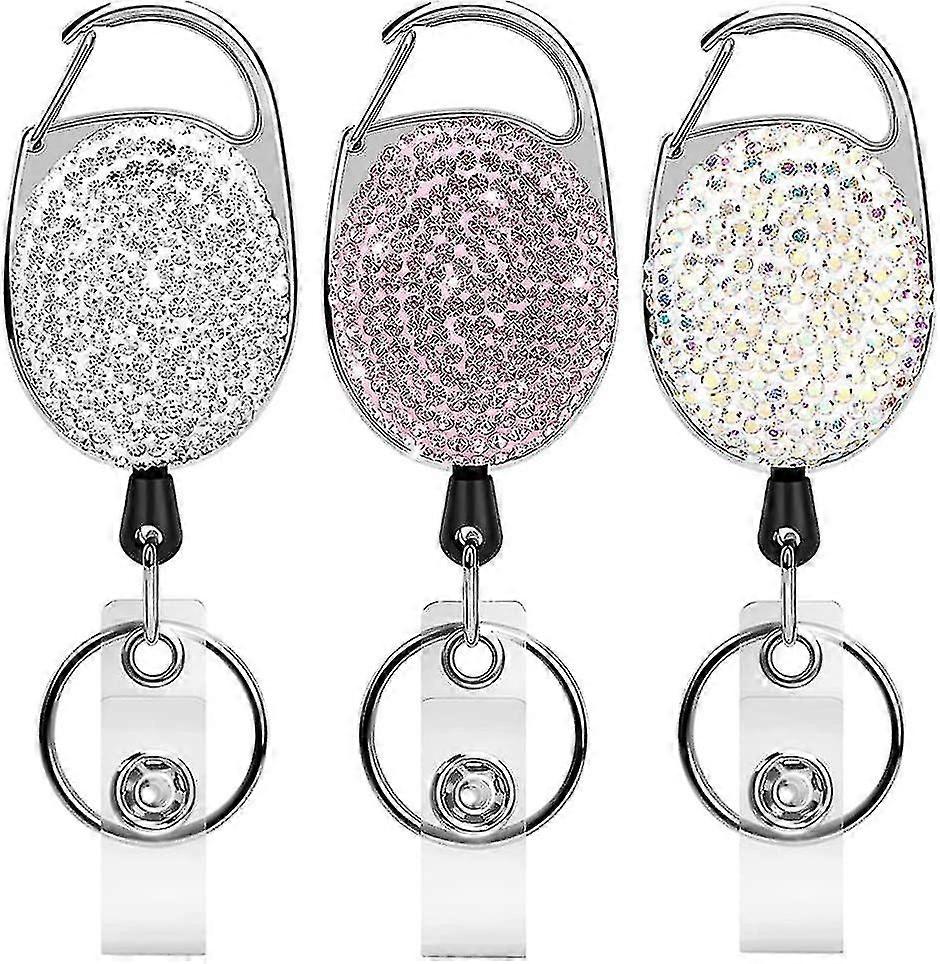 Extendable 3 Pieces Id Card Jojo, Retractable Id Card Holder Key Roll Keychain Lanyard Extendable For Keys, Card Holder Id Card Holder