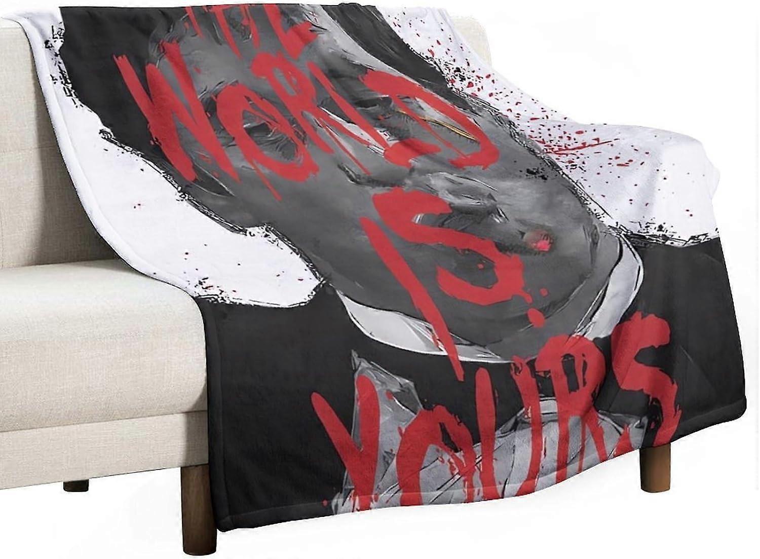 Scar-face Tony Montana The World Is Yours Throw Blankets Flannel Fleece Sofa Plush Soft Blanket Lightweight Warm Plush