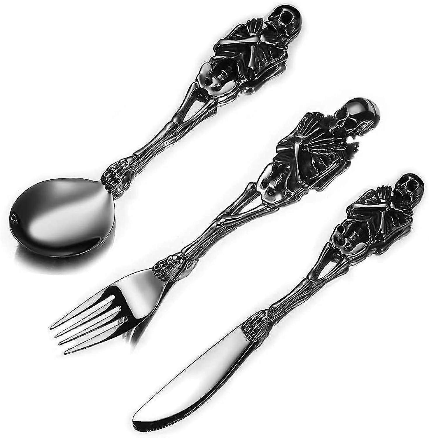 Skull Skeleton Stainless Steel Fork/spoon/knife Flatware Tableware Design Modern Look