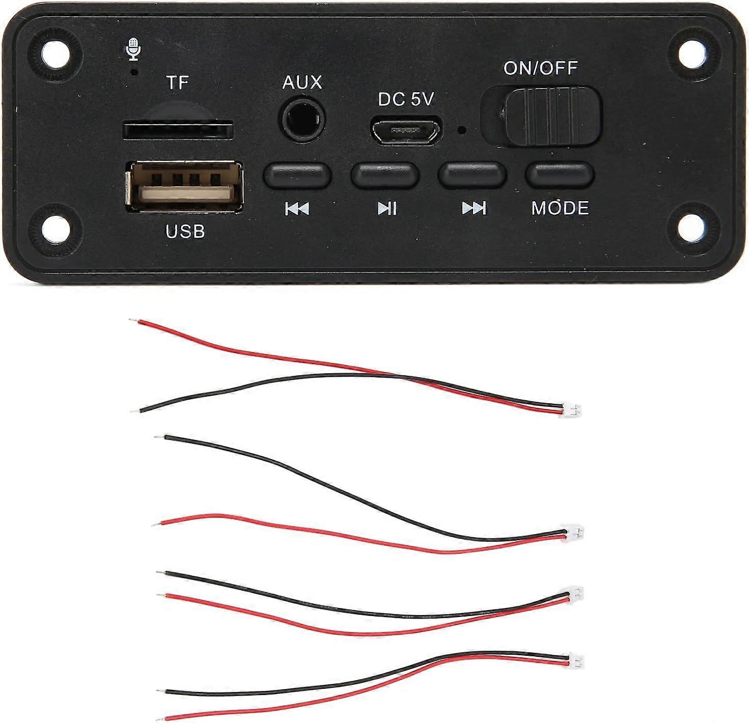 Bluetooth MP3 Decoding Board Module 2 X 3W Bluetooth 5.0 Module Player Audio Receiver Module for MP3 Player Black