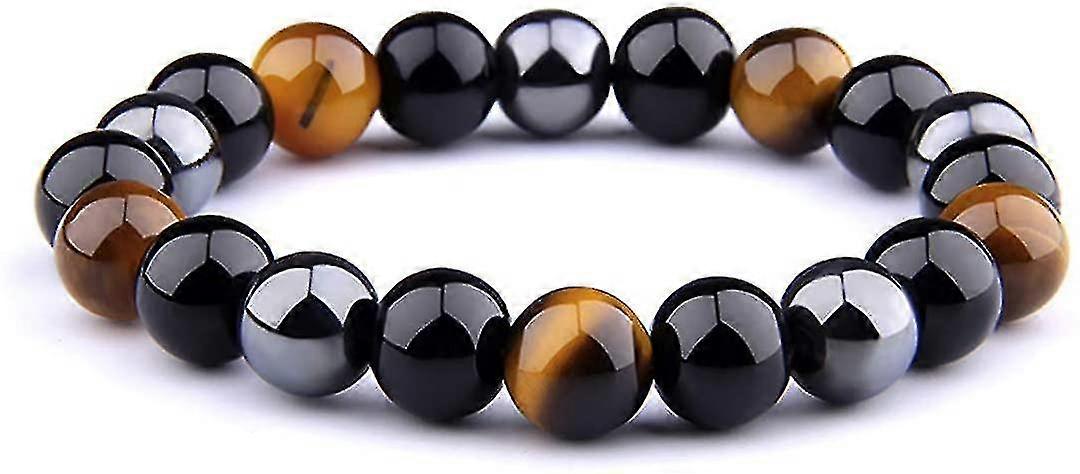 Proteção tripla traz sorte e prosperidade, pulseira obsidiana