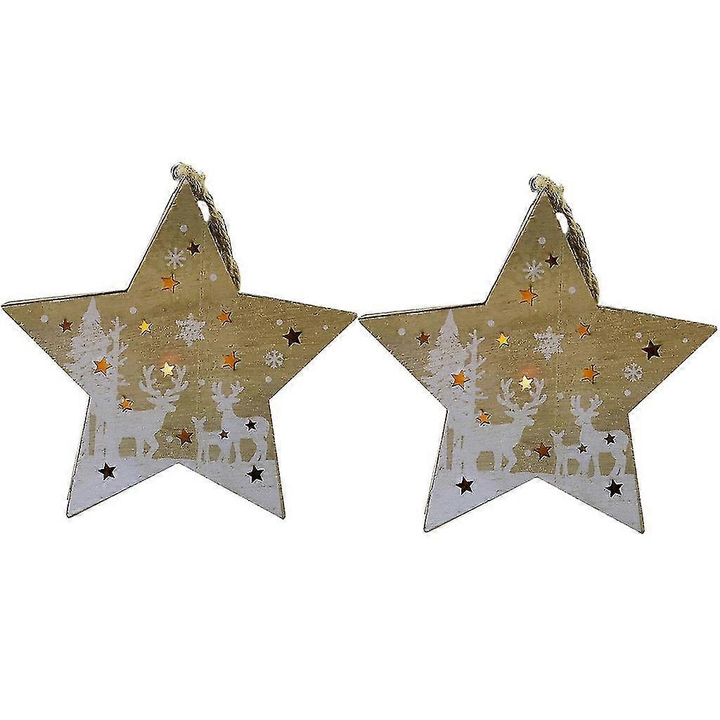 2pc Christmas Decorations Night Light Led Christmas Wind Lantern Ornaments