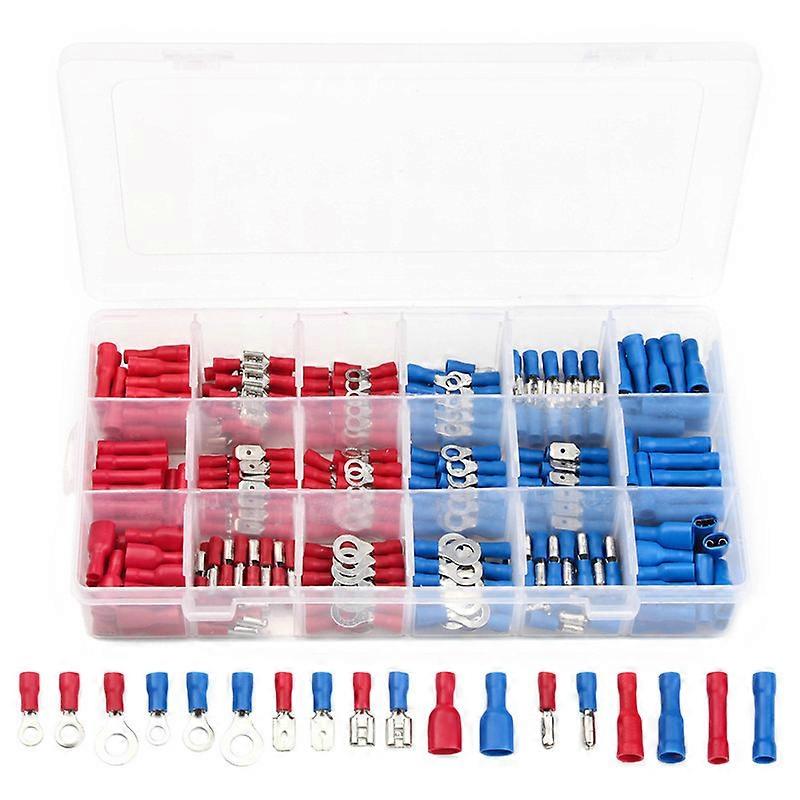 360pcs Assorted Full Insulated Fork U-type Set Terminals Connectors Assortment Kit Electrical Crimp Spade Ring