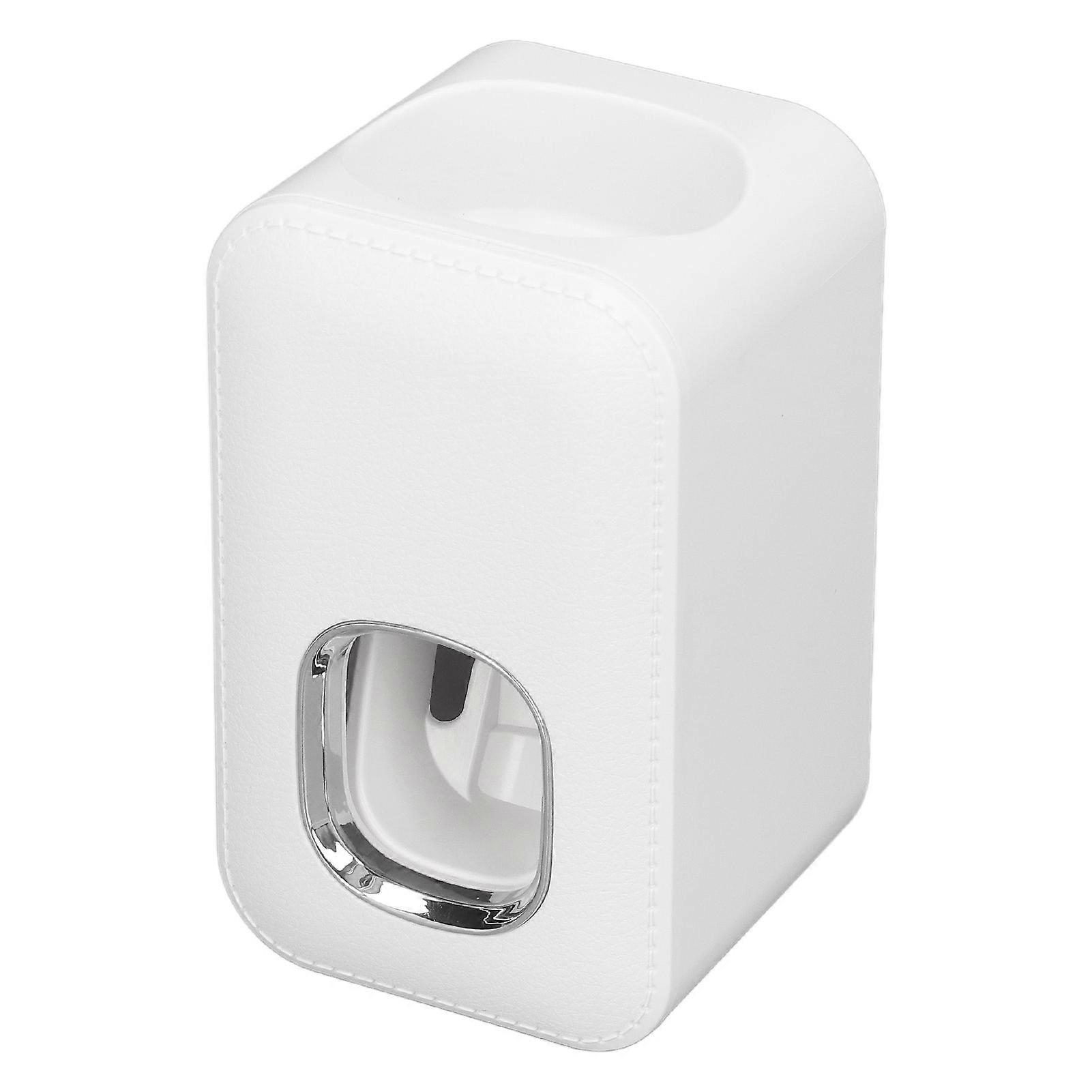 Automatic Hands Free Wall Mounted Toothpaste Dispenser Squeezer for Bathroom Hotel White