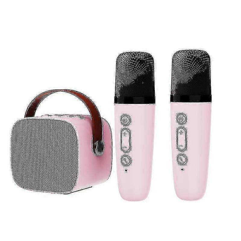 Portable Karaoke Machine Bluetooth Speaker With 2 Wireless Mic For Kids Adults
