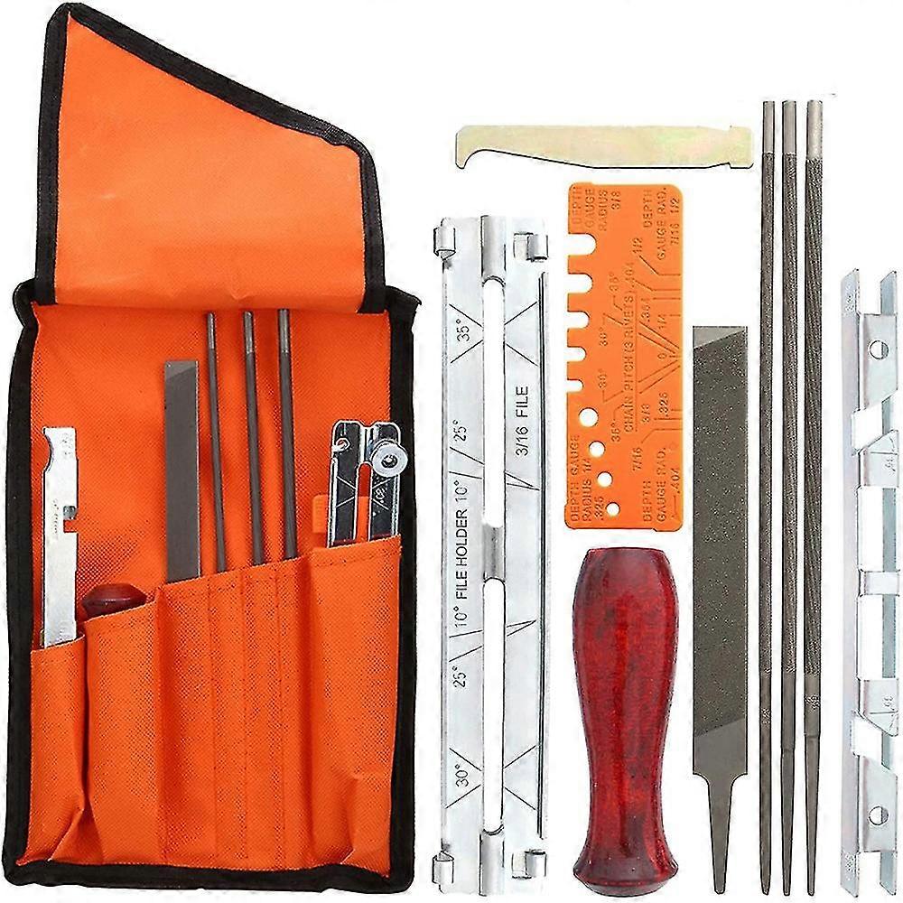 10 Piece Chain Saws Sharpening File Kit, File Kit For Sharpening Saw Chains, Contains File Sharpeni