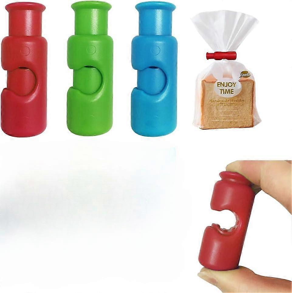 Poseklemmer, snackbrødforseglingsklips, matklemmer for poser, brødklipp, brukervennlige brødposeklips (3 stk)