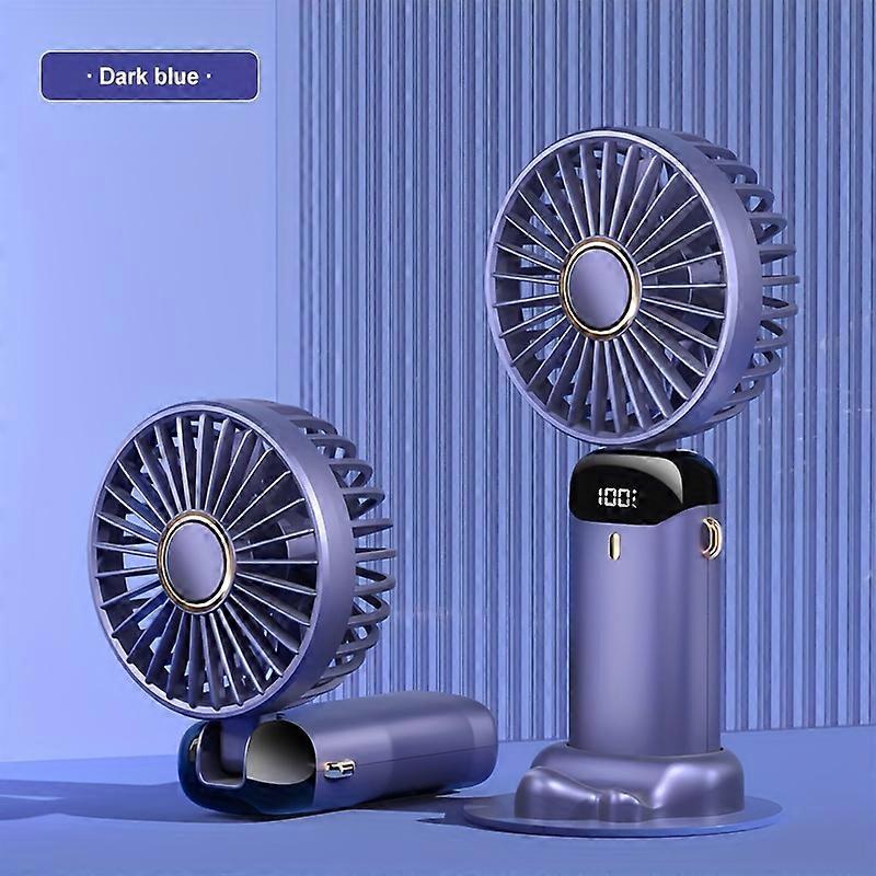 Portable Handheld Fan, Mini Fan Portable, USB Fan, Battery Operated Fan With Base, 8 Hours, Digital Display, 5 Speeds, 90 Ajustable, Rechargeable Mini