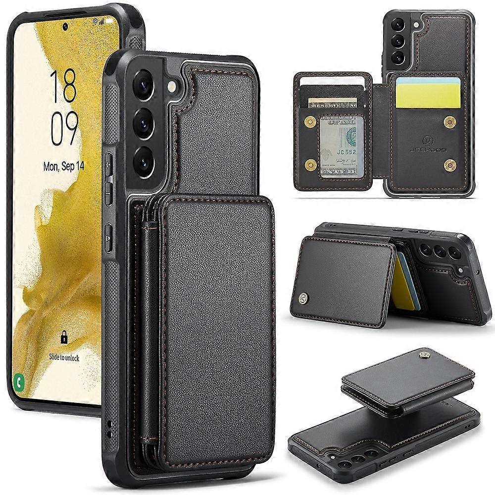 Magnetic Card Bag PU Case For Samsung Galaxy S22 5G