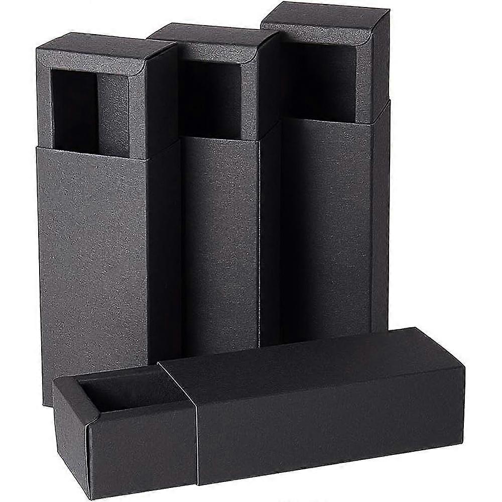 Kraft Paper Folding Box Drawer Box Rectangle Black 12.1x5.1cm Finished Product: 10.6x3.6x3.5cm 20pcs/set