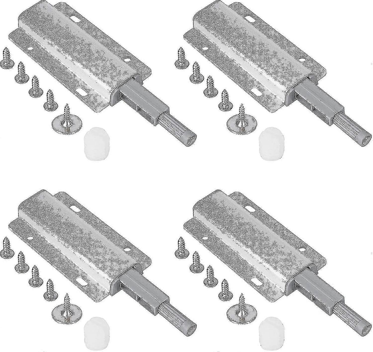4 Pieces Push Door Opener Magnetic Catch, Push Door Opener Push To Open Door Opener Magnet, Push Catch Magnetic Door Closer (silver)